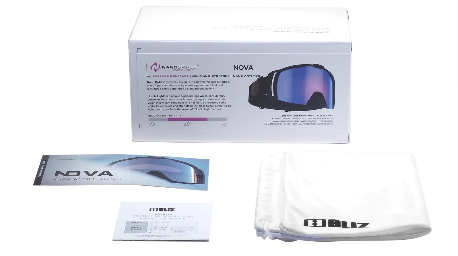 Унисекс спортивные очки Bliz Goggles Nova Nordic Light Matt Black оригинальный размер фото 5