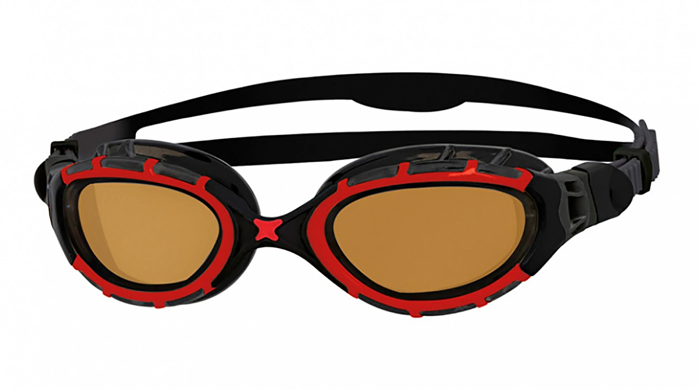 Унисекс спортивные очки ZOGGS Очки для плавания Predator Polarized (черный/красный) Regular фото 1