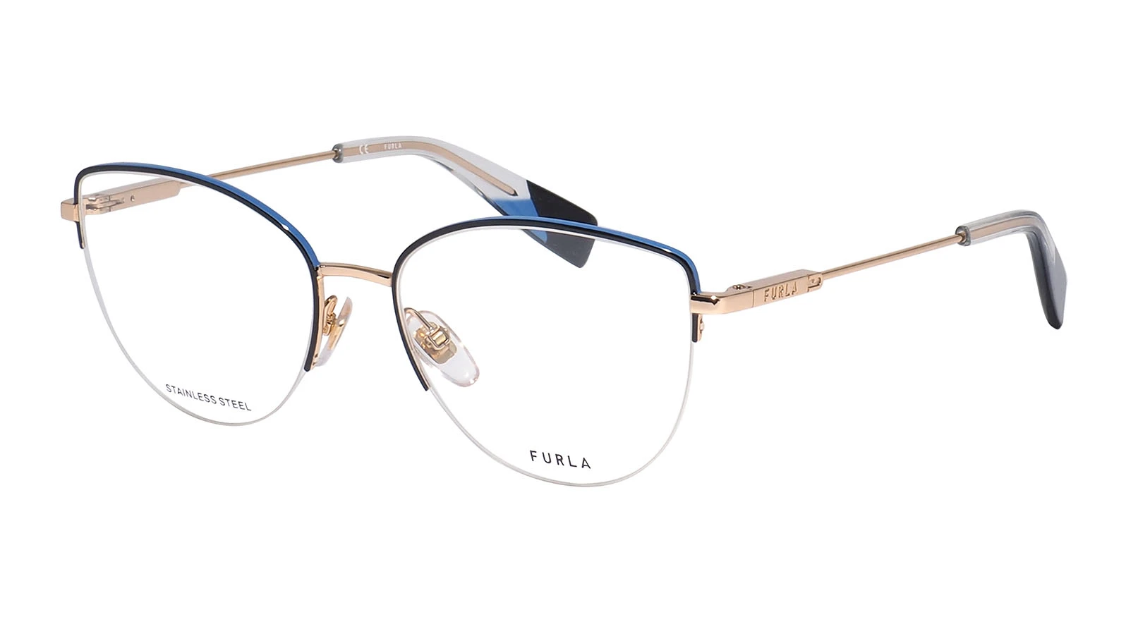 Полуободковая металлическая оправа Furla 448 A93 оригинальный размер фото 1