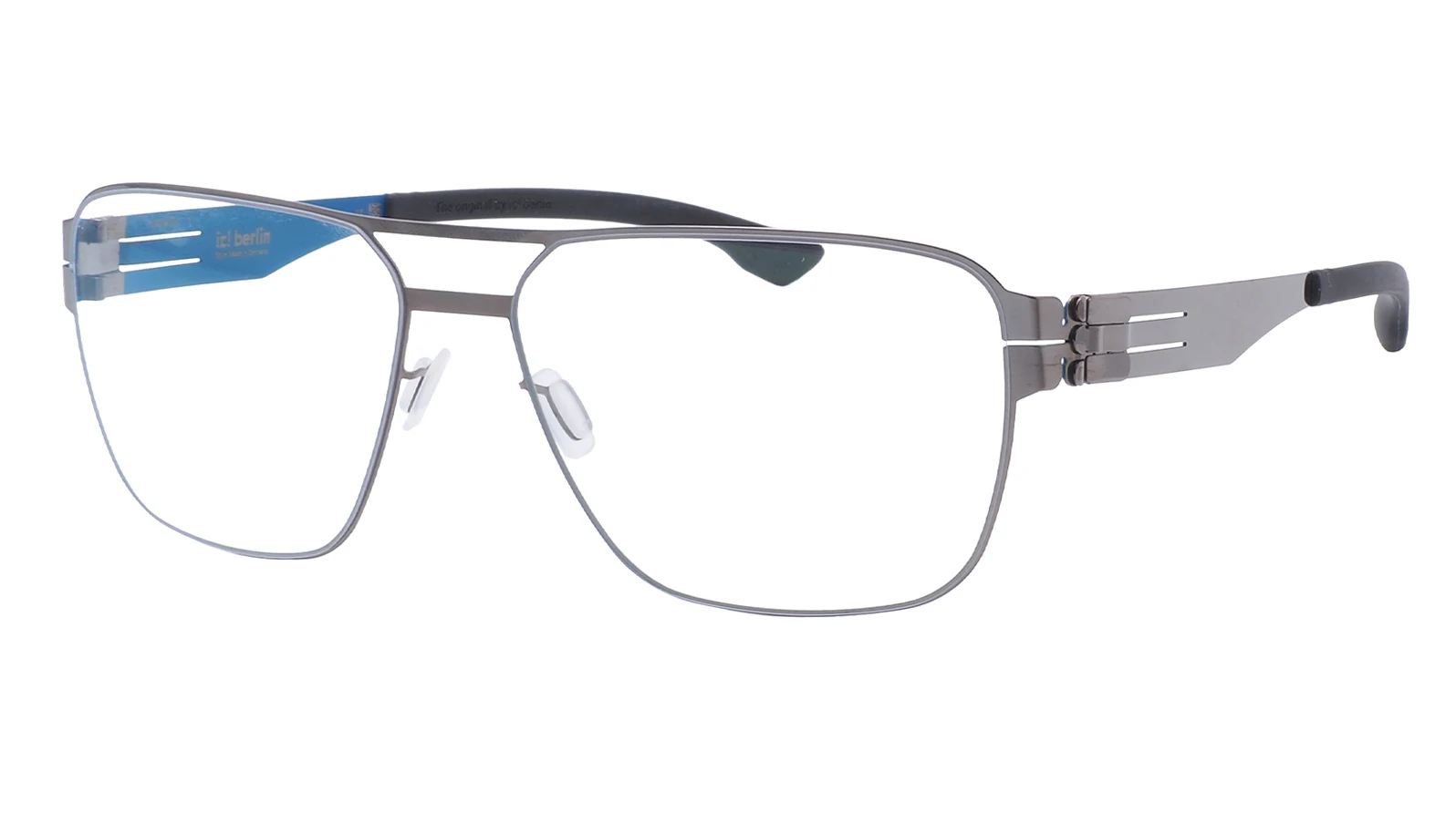 Оправа для очков для зрения Ic! Berlin Elias Shiny Graphite-Ultra Blue Black оригинальный размер фото 1