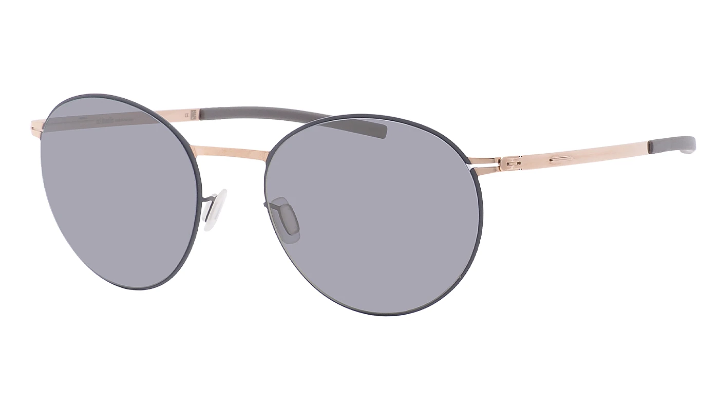 Солнцезащитные очки Ic! Berlin Pampeo Bouldergold Circle Rose-Gold Warm Grey Quicksilver фото 1