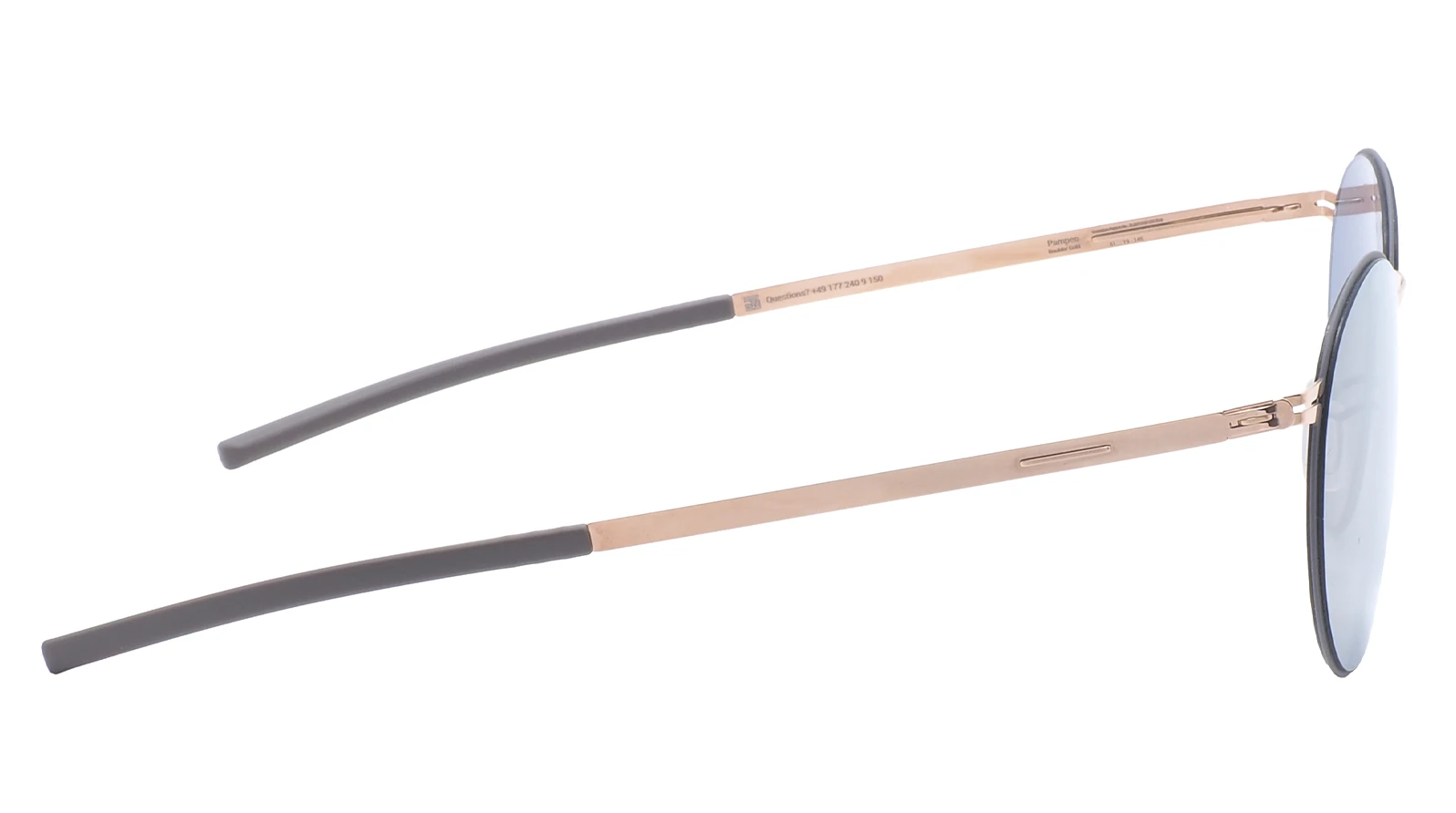 Солнцезащитные очки Ic! Berlin Pampeo Bouldergold Circle Rose-Gold Warm Grey Quicksilver оригинальный размер фото 3