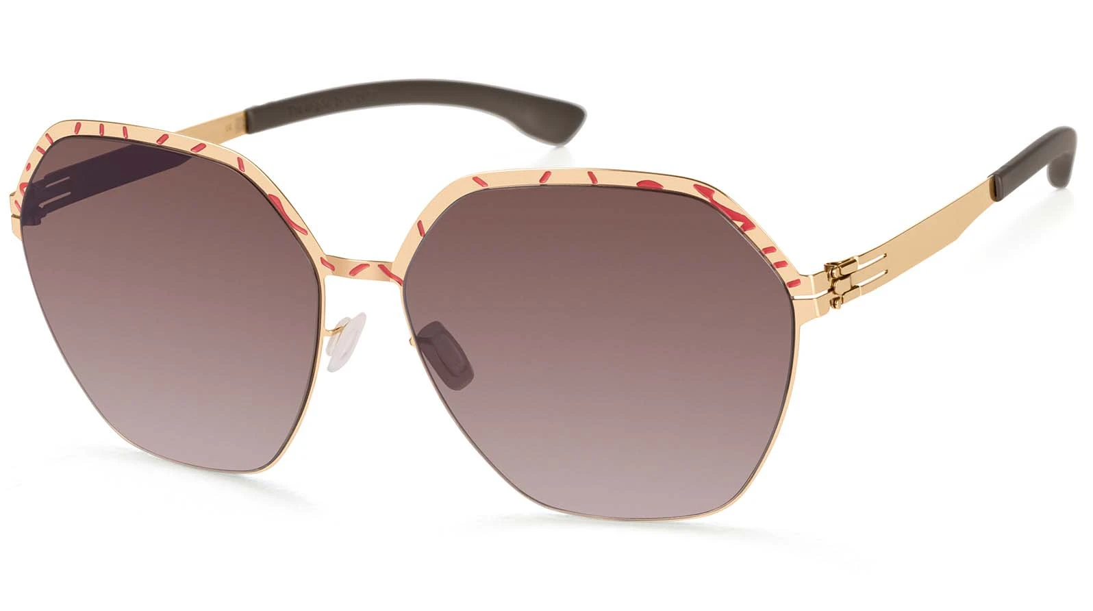 Женские солнцезащитные очки Ic! Berlin IB-Kiez Motif :Rose-Lava Inlay :Rosé-Gold :Warm Grey :Summerhaze :Donnerstag оригинальный размер фото 1