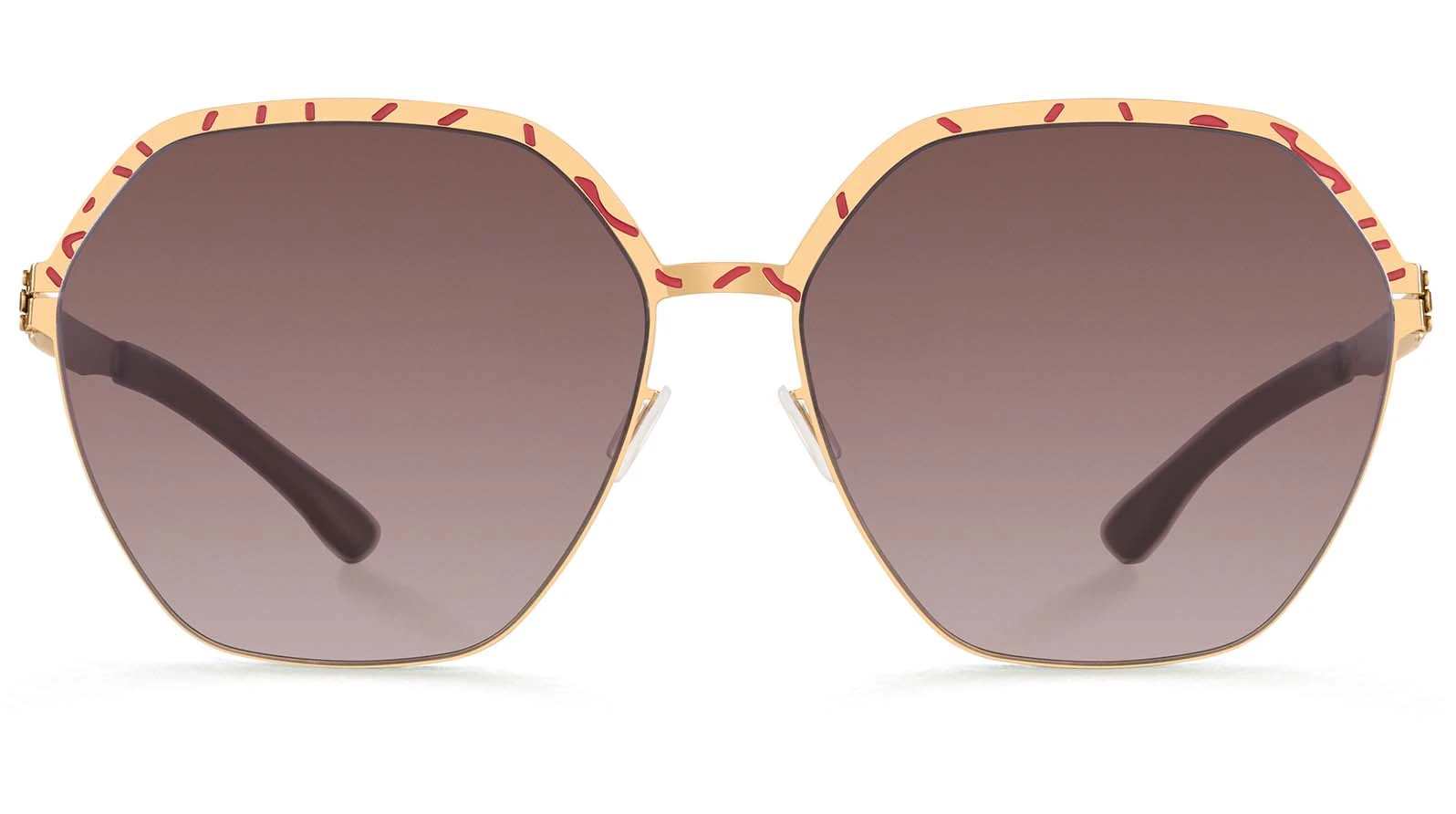 Женские солнцезащитные очки Ic! Berlin IB-Kiez Motif :Rose-Lava Inlay :Rosé-Gold :Warm Grey :Summerhaze :Donnerstag оригинальный размер фото 2
