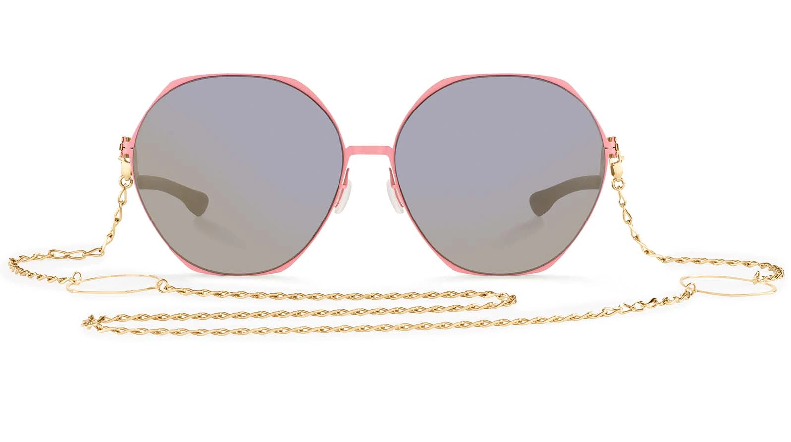 Солнцезащитные очки Ic! Berlin IB-Ku'Damm :Flamingo Rose: Rosé-Gold :Nougat:Quicksilver :Step-incl.Necklace оригинальный размер фото 2