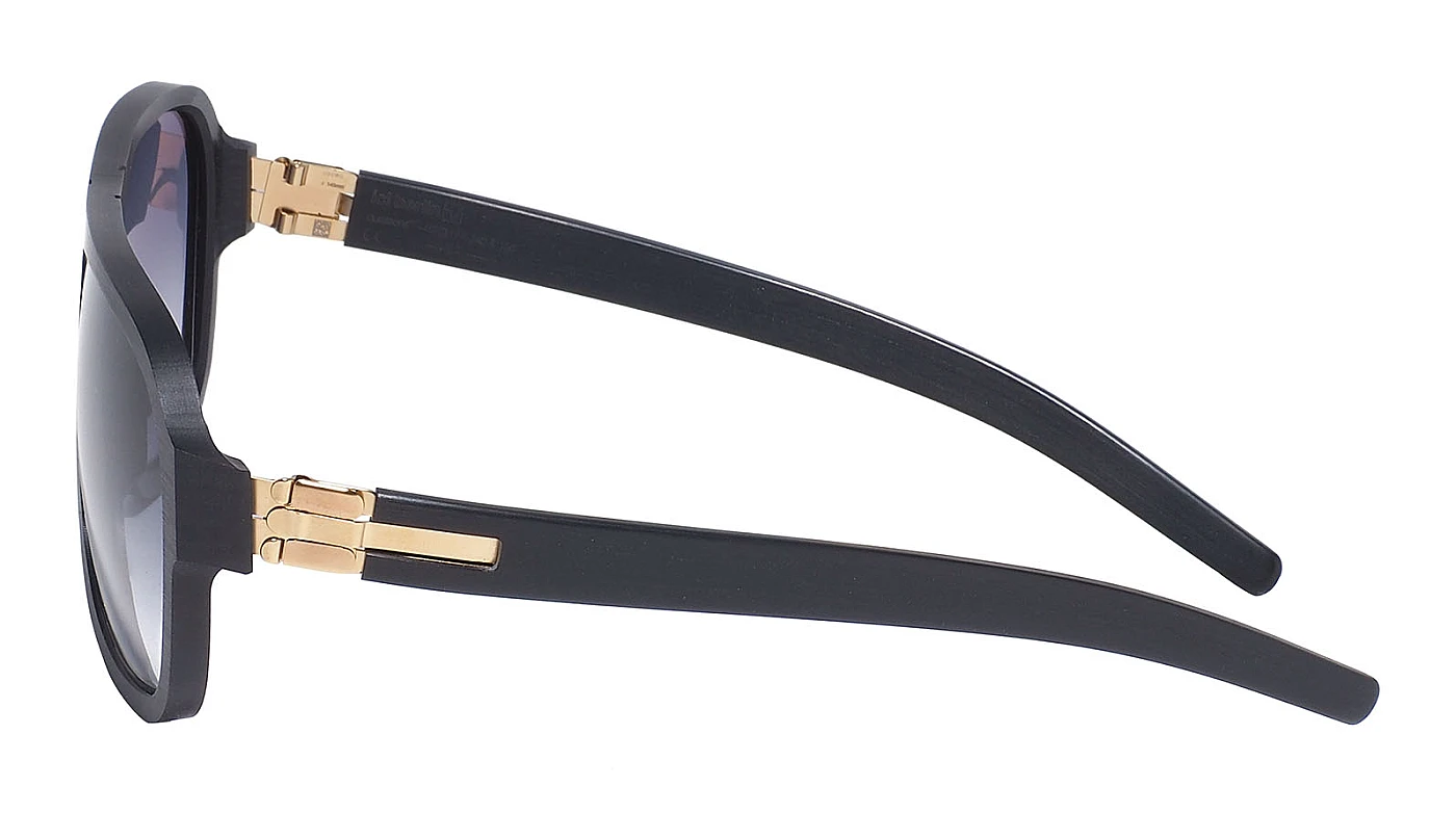 Мужские солнцезащитные очки Ic! Berlin Power Law Black-Rough Matt-Gold Black-Clear фото 4