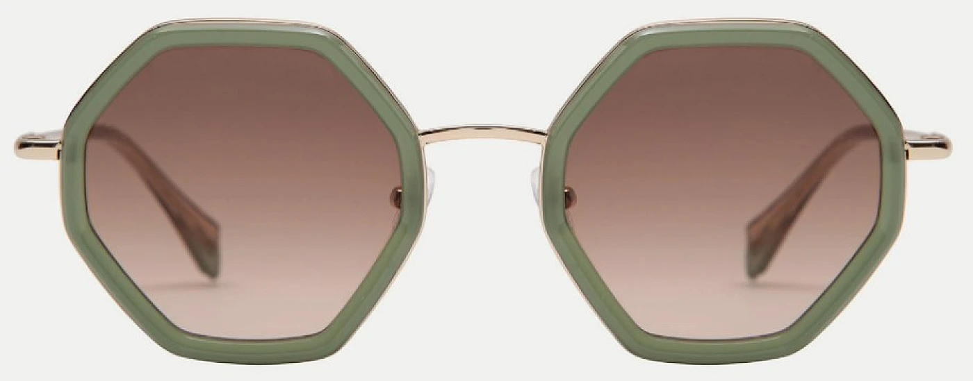 Женские солнцезащитные очки GIGIBARCELONA ALI Gold&Green фото 1