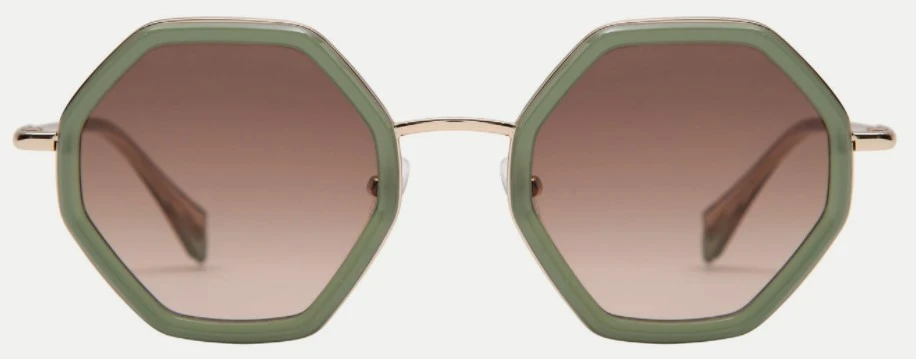 Женские солнцезащитные очки GIGIBARCELONA ALI Gold&Green оригинальный размер фото 1