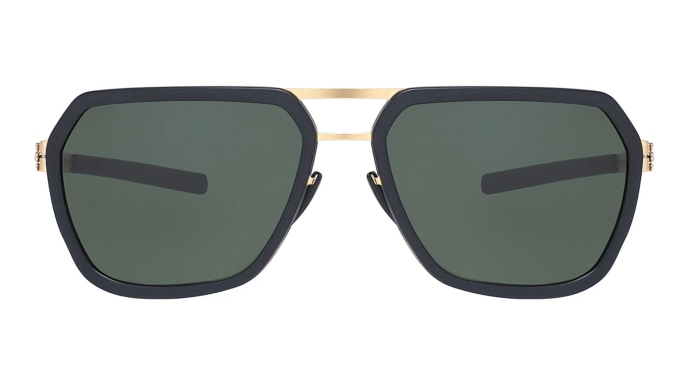 Солнцезащитные очки Ic! Berlin Jorg R. Matt Gold Black Matt Black Green фото 2