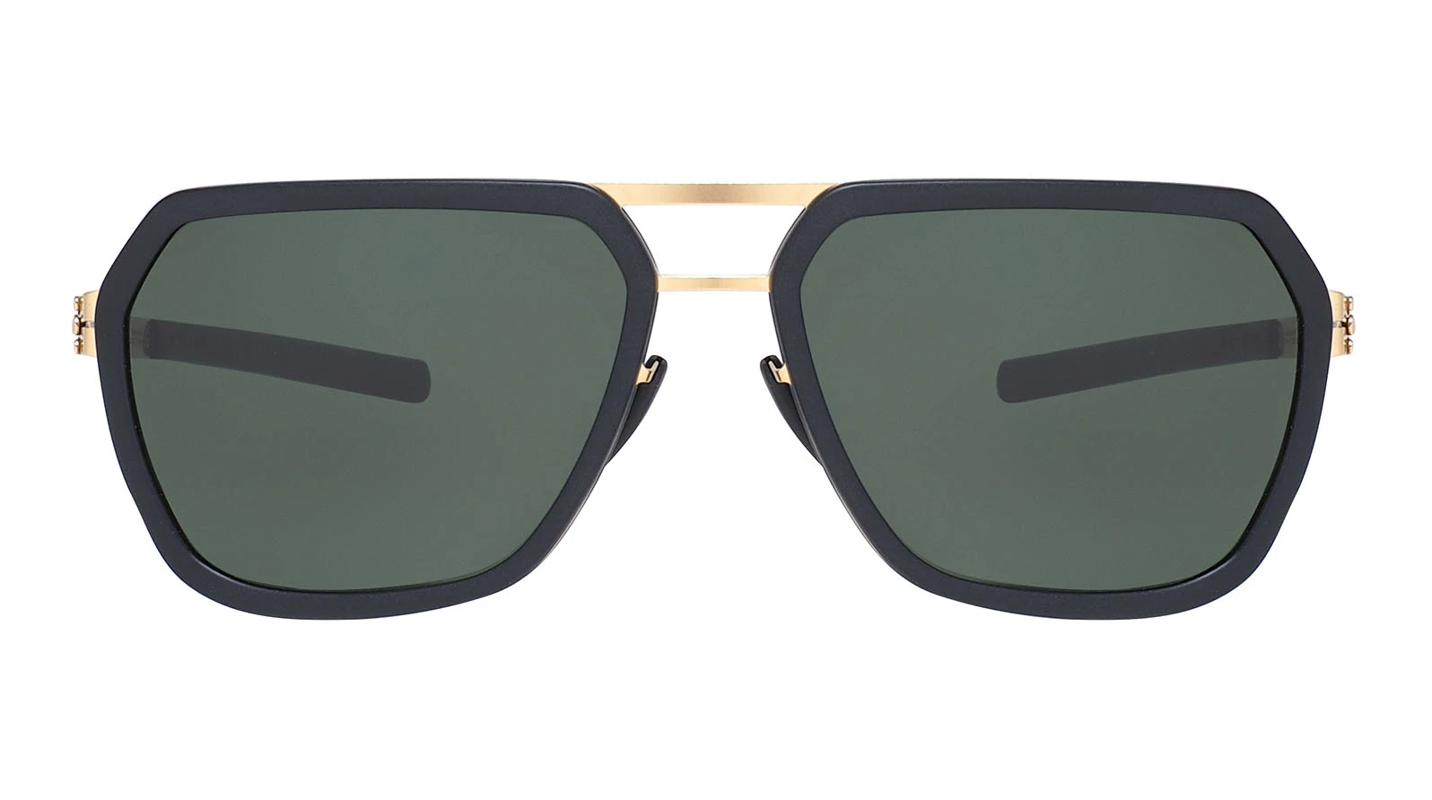 Солнцезащитные очки Ic! Berlin Jorg R. Matt Gold Black Matt Black Green оригинальный размер фото 2